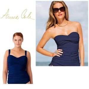 Anne Cole blue tankini top. NWT